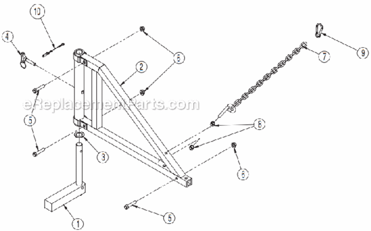 Hitch_Pin__Safety_Chain Diagram and Parts List for 720713  Little Wonder Leaf Blower / Vacuum